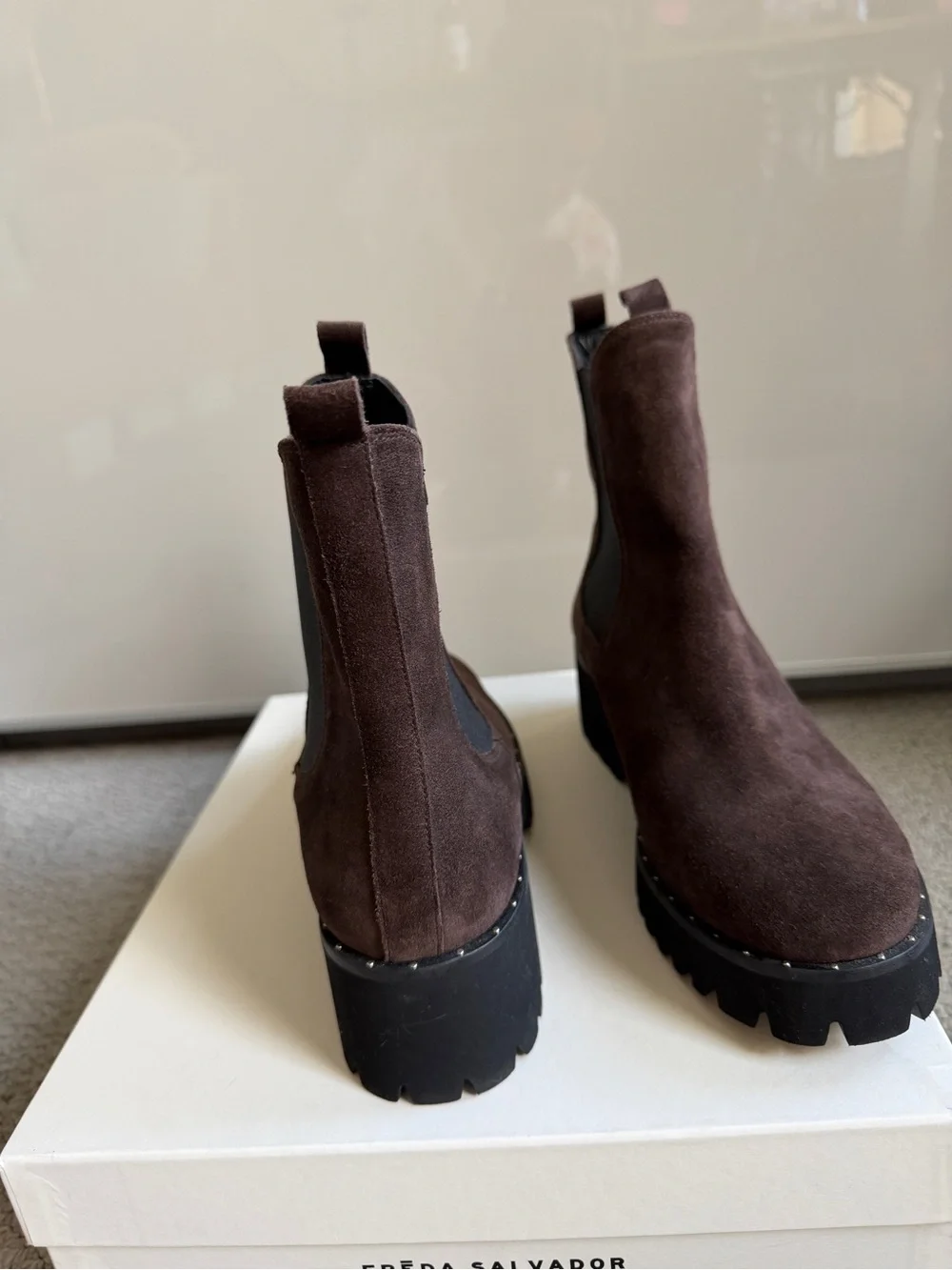 Freda Salvador Brooke Boot, Espresso Suede, 8.5, NWB - Picture 6 of 8